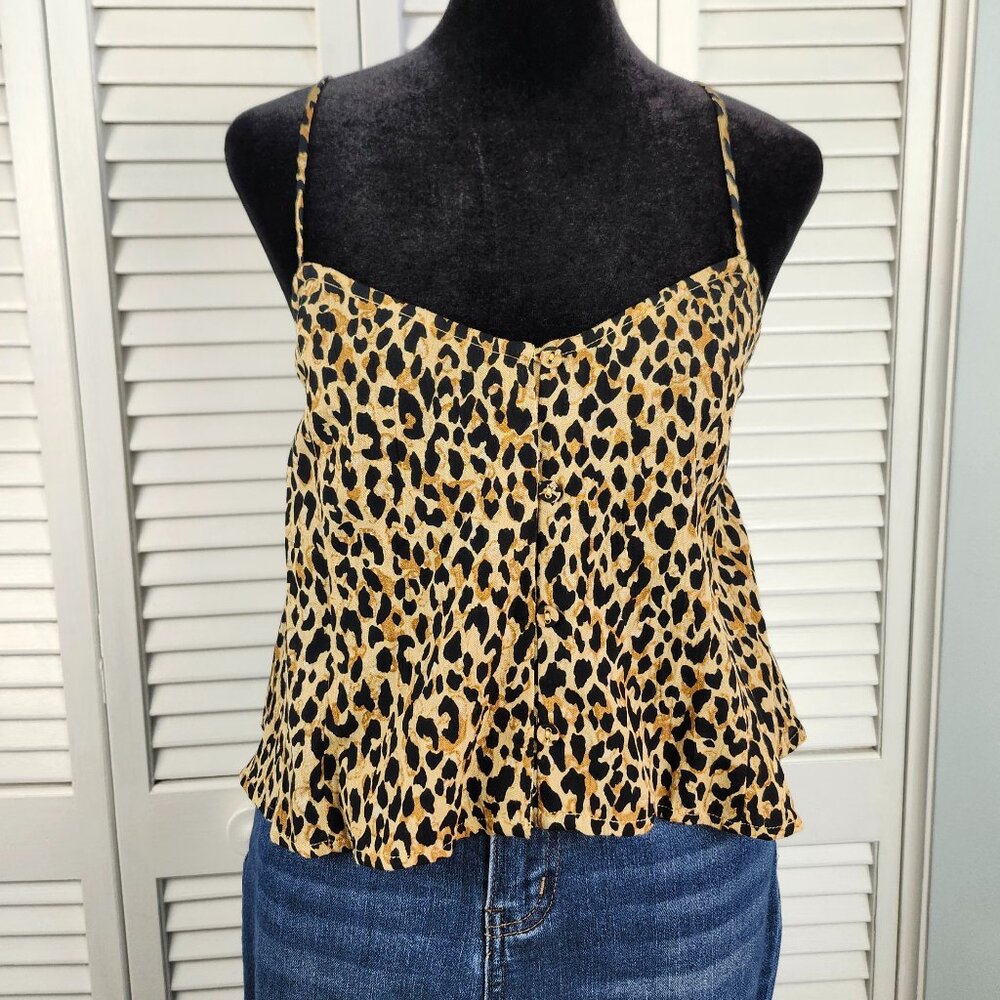 Amuse Society Camisole Animal Print Open Back Women's size Large